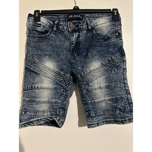 Phat Farm Shorts Boy’s size 16 Stretch Denim Baggy Skater Y2K 90s Vintage Street - Picture 1 of 7